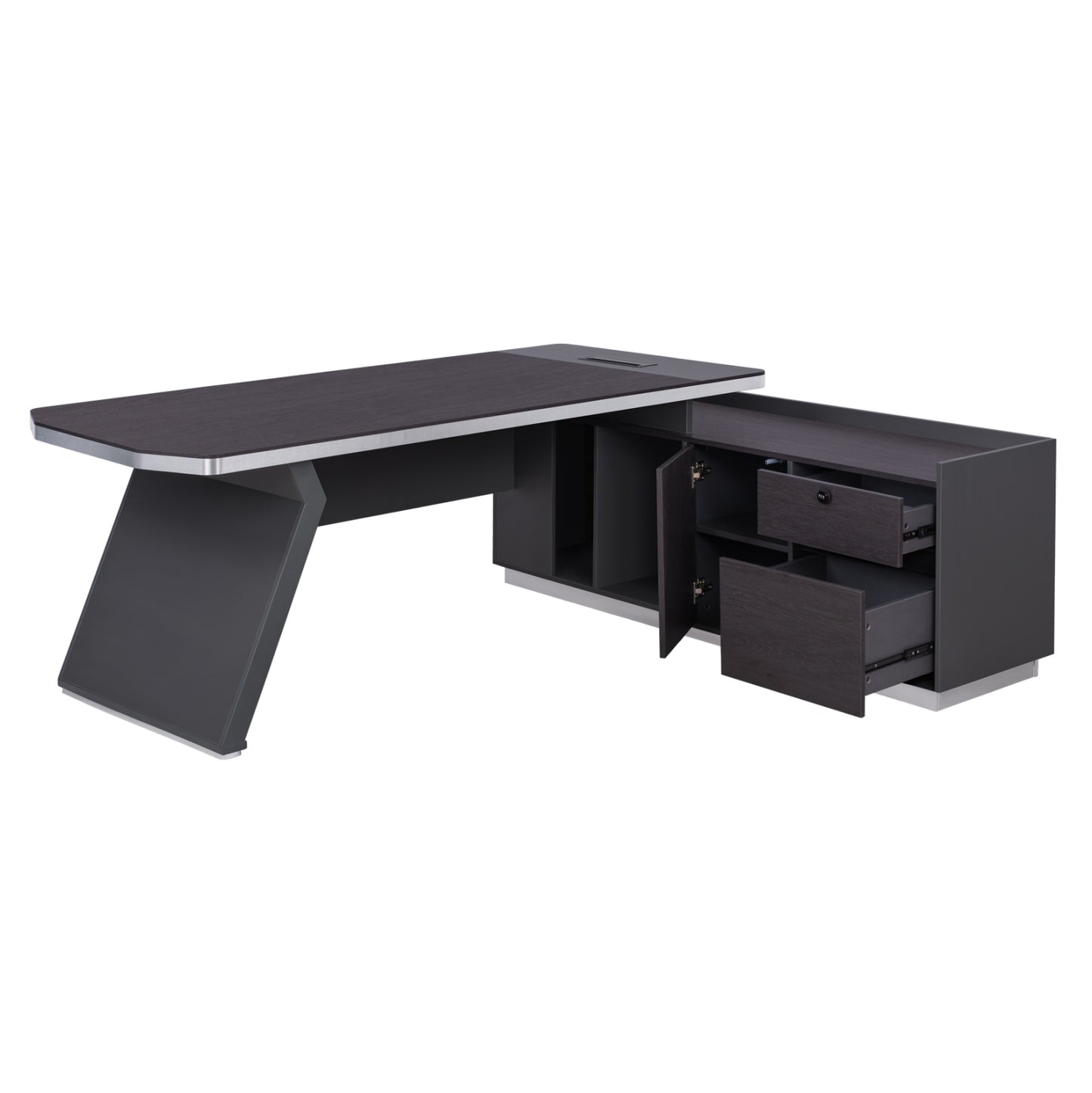 Professional office  right corner Rosewood HM2084R 220x180x76cm