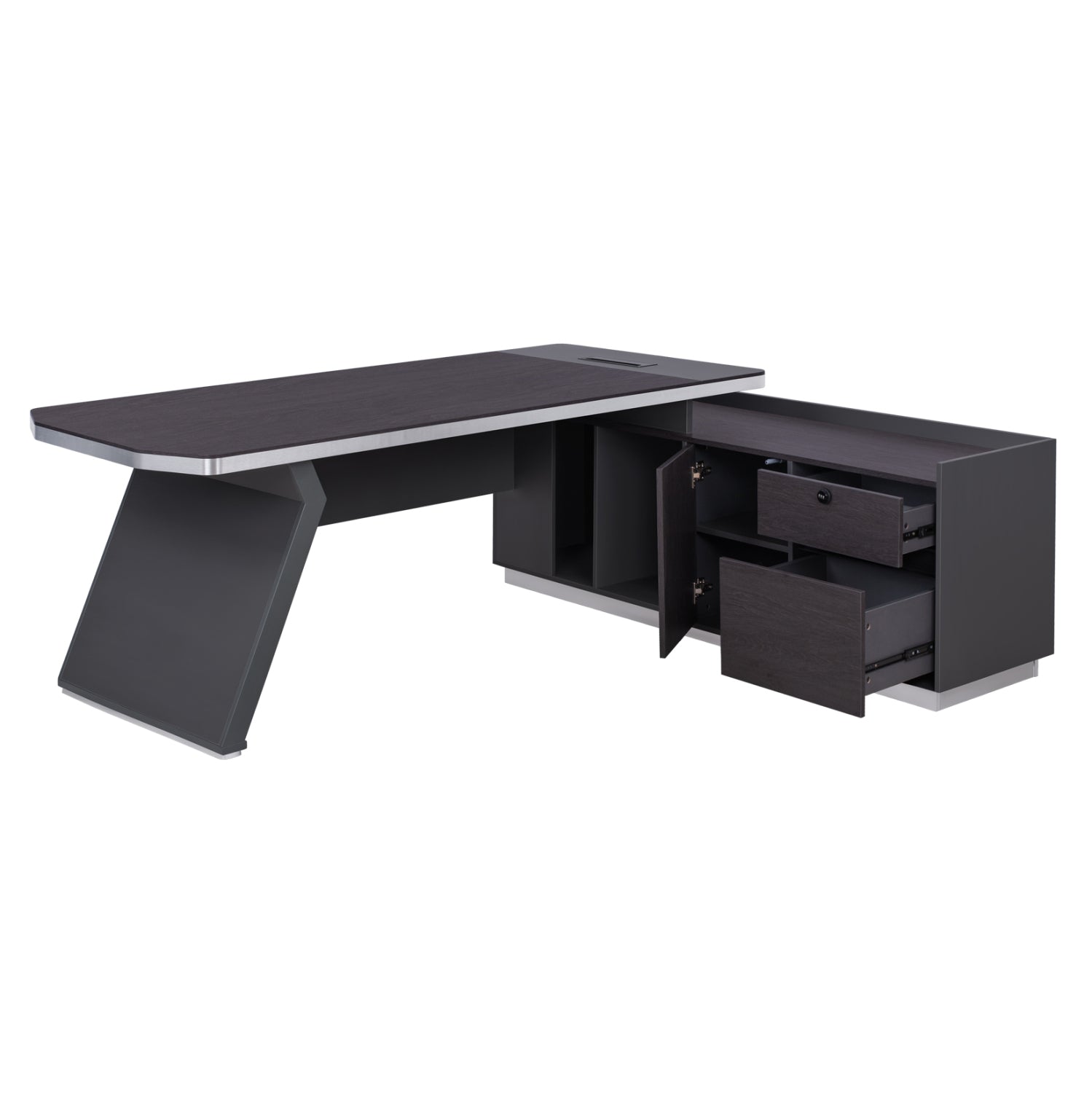 Professional office  right corner Rosewood HM2084R 220x180x76cm