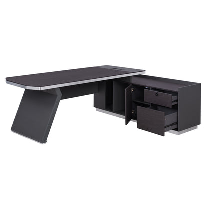 Professional office  right corner Rosewood HM2084R 220x180x76cm