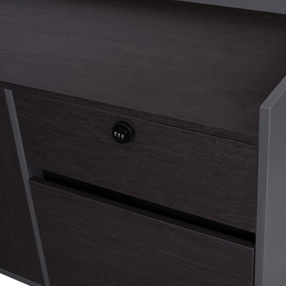 Professional office  right corner Rosewood HM2084R 220x180x76cm