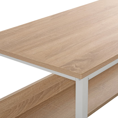 DESK PORTIS HM2131.01 MELAMINE IN SONAMA WITH WHITE MATTE METAL FRAME 120X50X75cm.