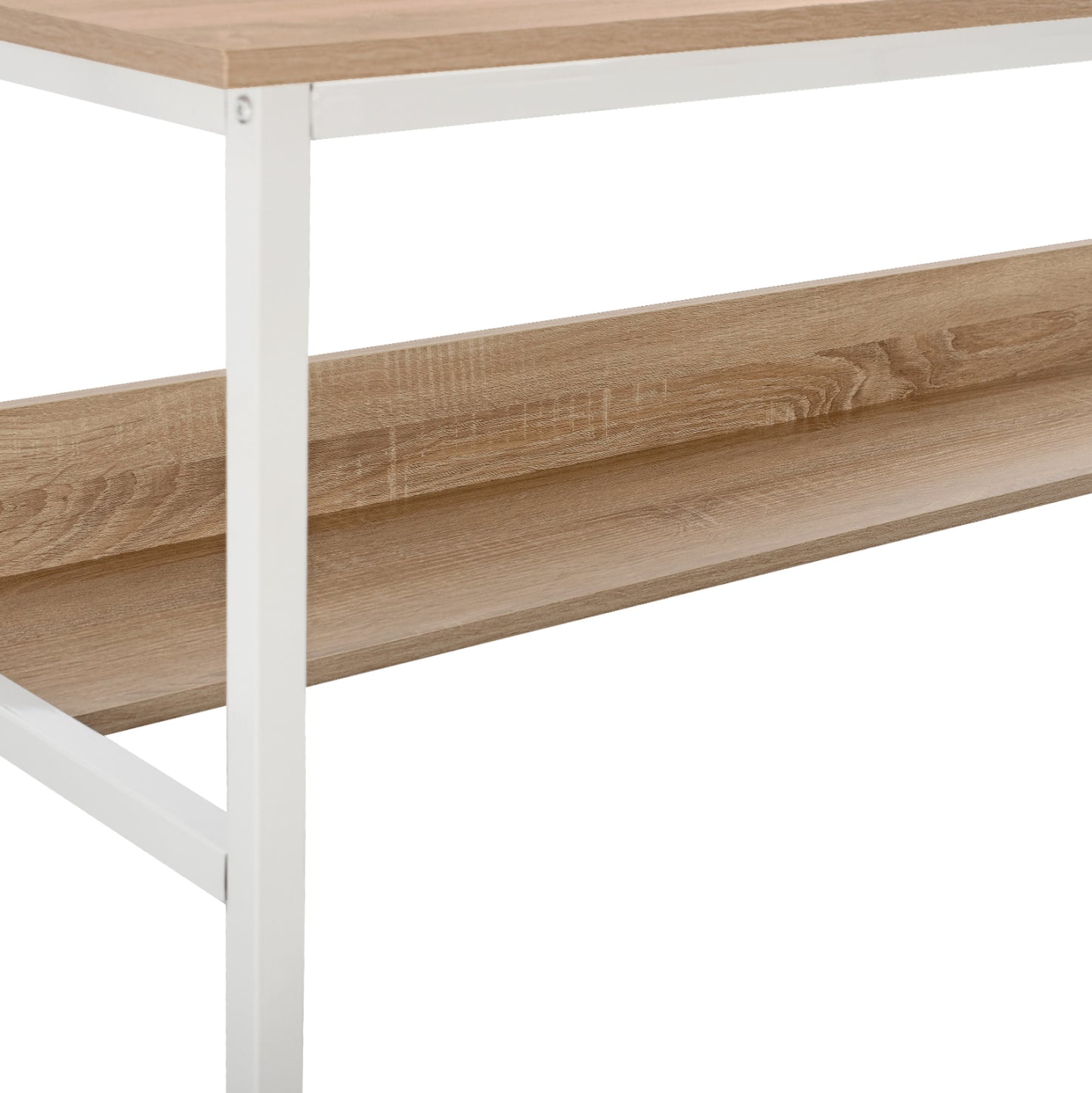 DESK PORTIS HM2131.01 MELAMINE IN SONAMA WITH WHITE MATTE METAL FRAME 120X50X75cm.