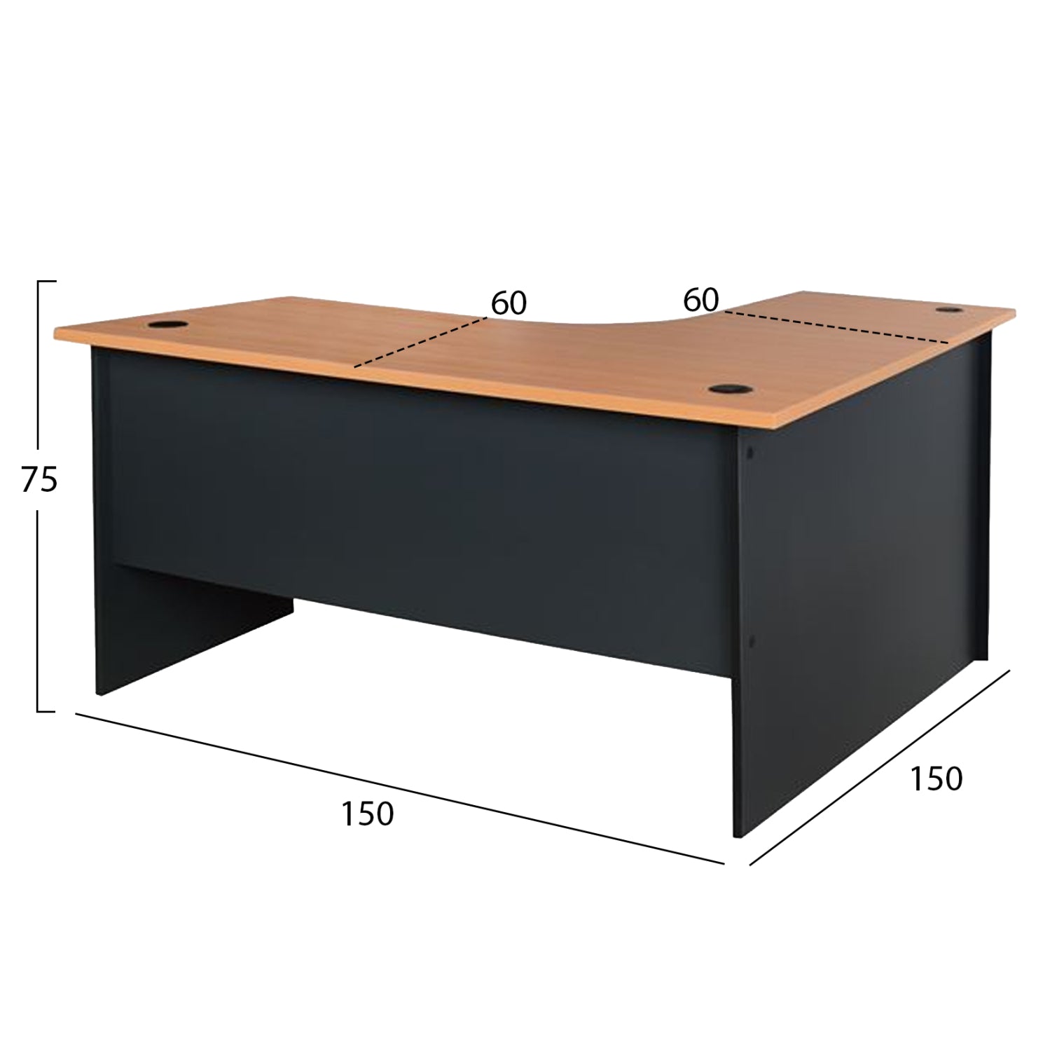 Proffesional office corner HM2019.01 Oak 150Χ150Χ75