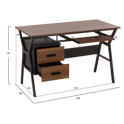 DESK VITINO HM2130.03, walnut-grey, 120X60X76H