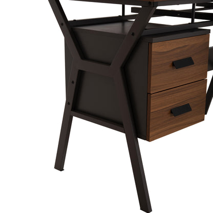 DESK VITINO HM2130.03, walnut-grey, 120X60X76H