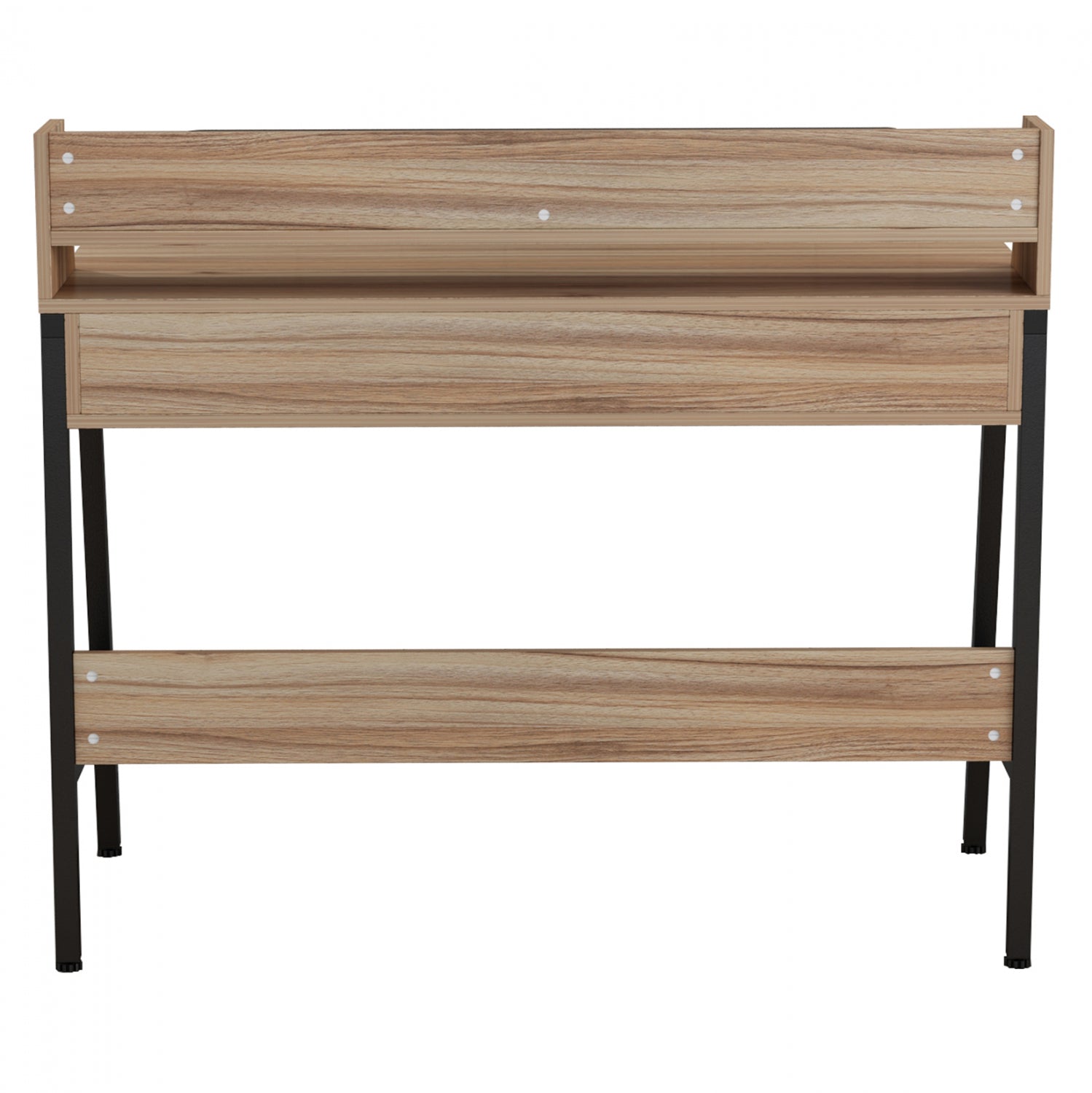 DESK OLIVIER HM2129.02 MELAMINE IN WALNUT AND BLACK-BLACK METAL FRAME 104Χ48Χ89Hcm.