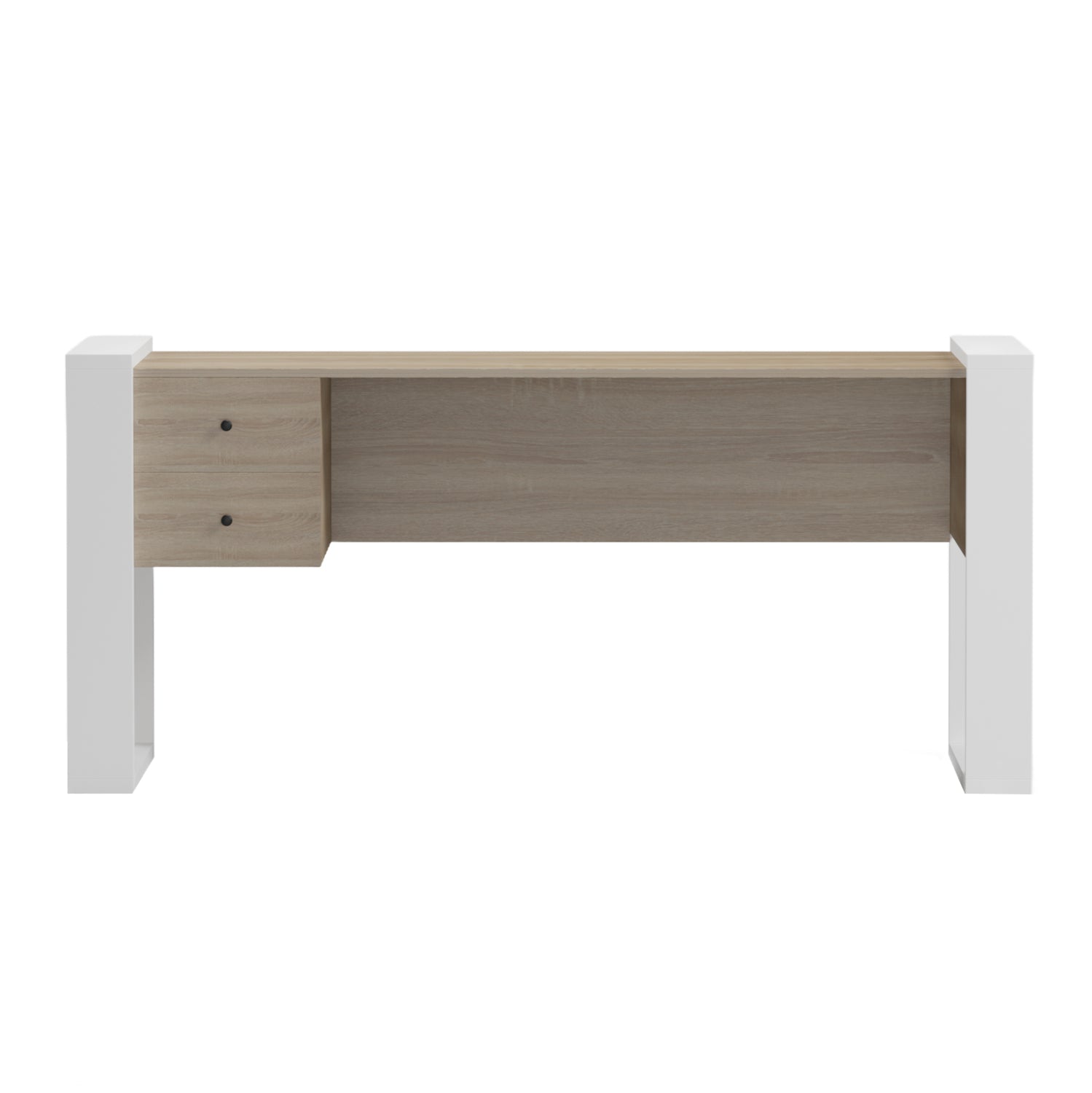 DESK WITH 2 DRAWERS TONTEL HM2157.01 MELAMINE IN SONAMA--WHITE LEGS 160x60x73Hcm.