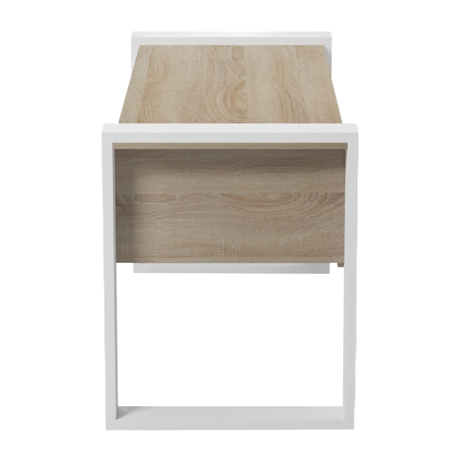DESK WITH 2 DRAWERS TONTEL HM2157.01 MELAMINE IN SONAMA--WHITE LEGS 160x60x73Hcm.