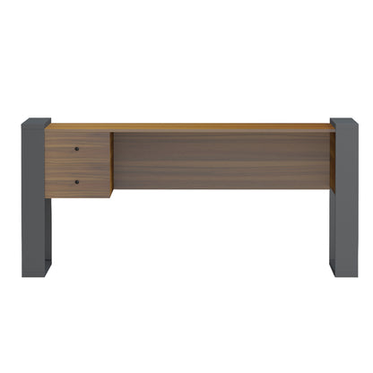 DESK WITH 2 DRAWERS TONTEL HM2157.03 MELAMINE IN WALNUT--GREY LEGS 160x60x73Hcm.