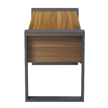 DESK WITH 2 DRAWERS TONTEL HM2157.03 MELAMINE IN WALNUT--GREY LEGS 160x60x73Hcm.
