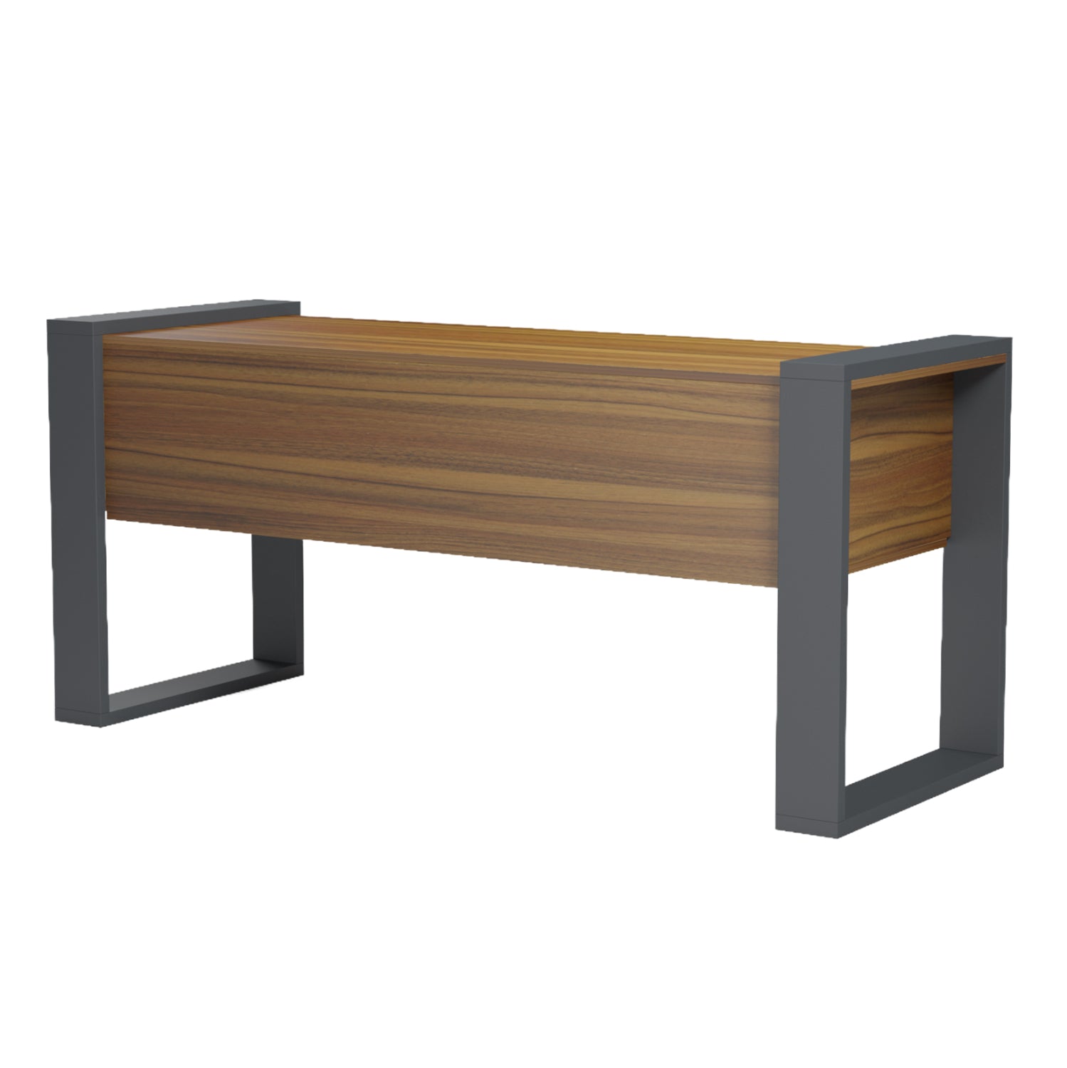 DESK WITH 2 DRAWERS TONTEL HM2157.03 MELAMINE IN WALNUT--GREY LEGS 160x60x73Hcm.