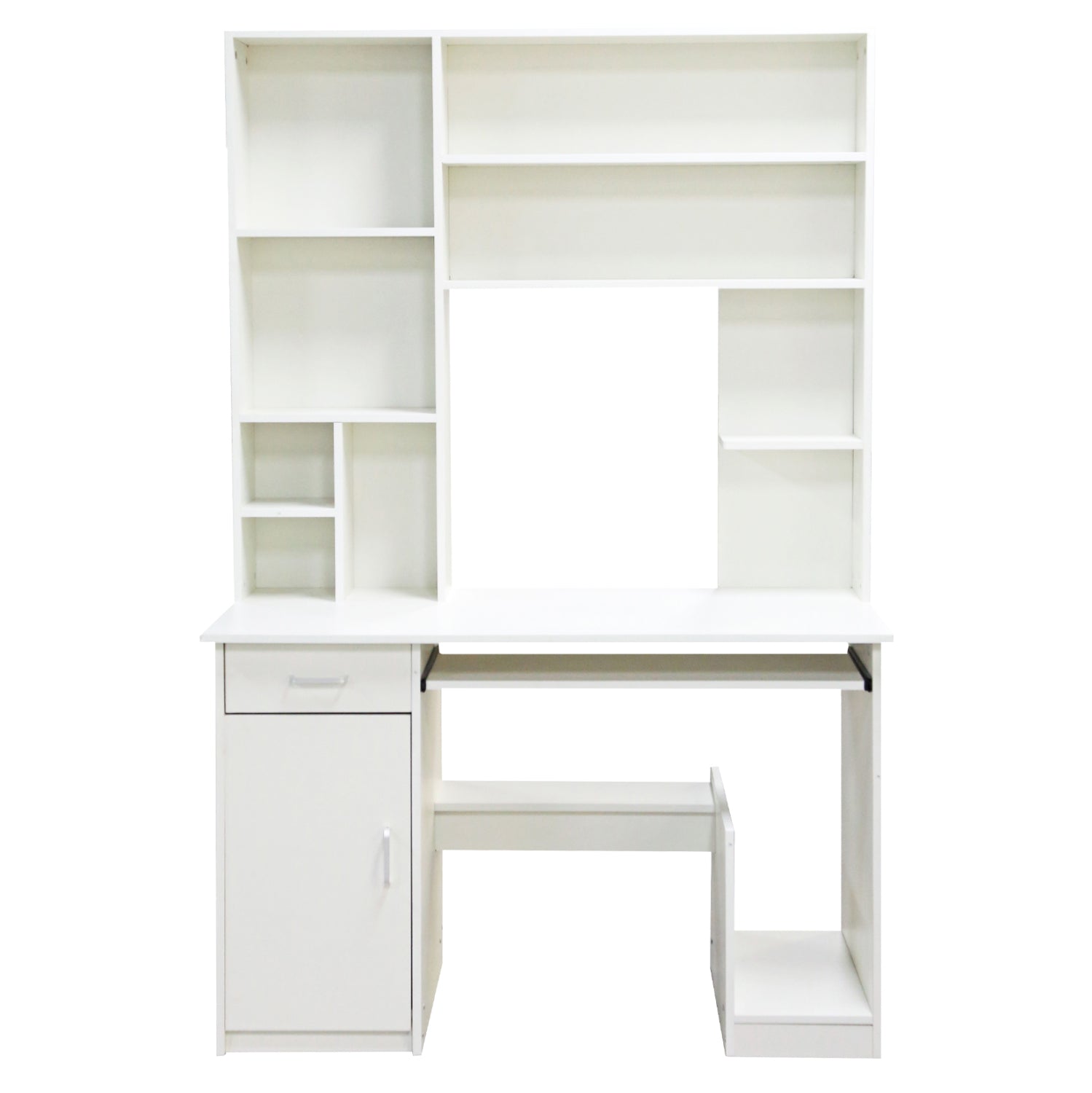 HM2032.03 desk "STATUS" with bookcase-shelves, white, 120x55x182