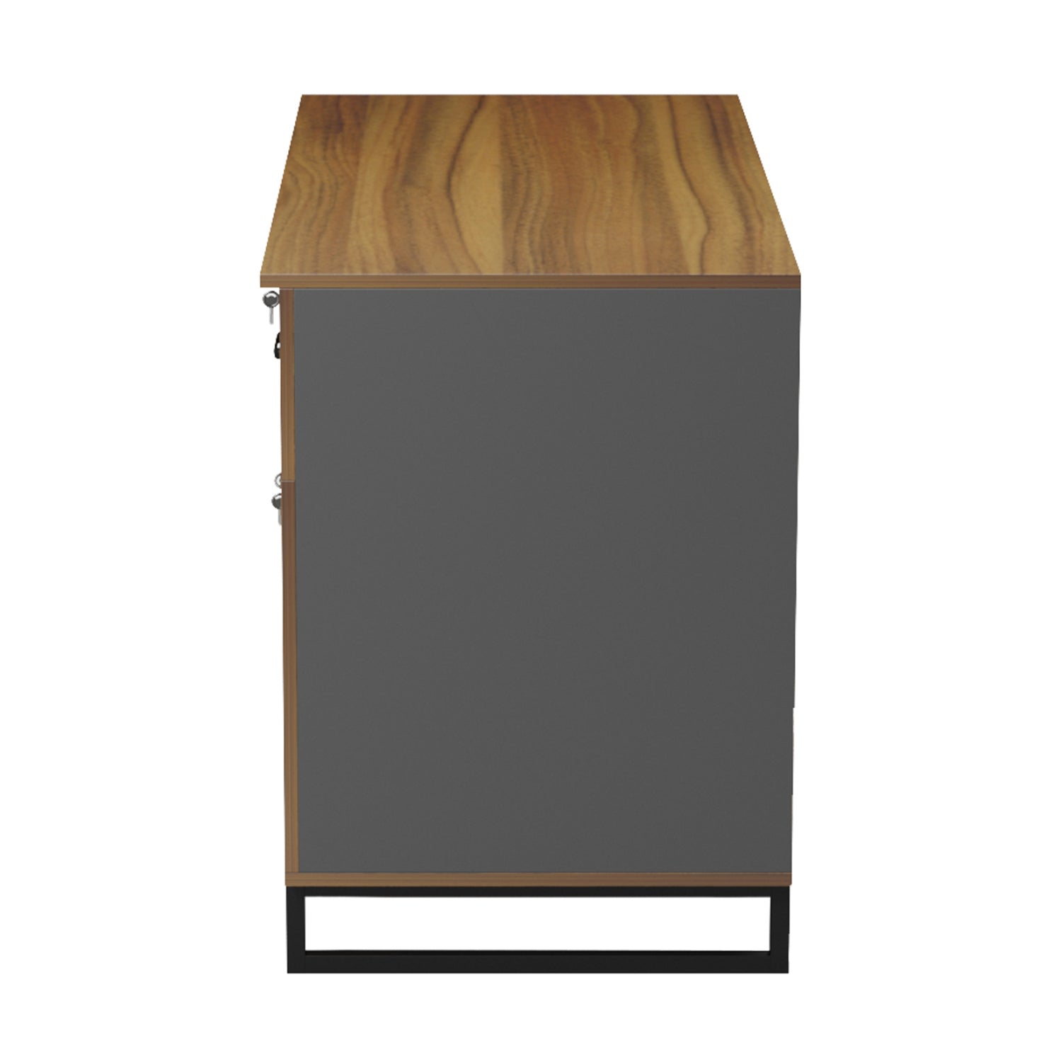 OFFICE DESK WITH DRAWER & CABINET ACCON HM18383.03 MELAMINE IN WALNUT/GREY 120x55x75Hcm.