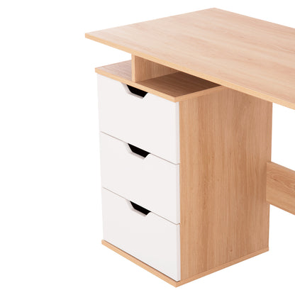 DESK WITH DRAWERS COLT HM18291 MELAMINE IN SONAMA-WHITE 120x53x75Hcm.