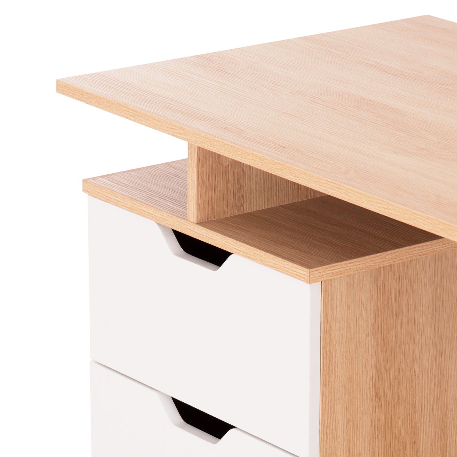 DESK WITH DRAWERS COLT HM18291 MELAMINE IN SONAMA-WHITE 120x53x75Hcm.