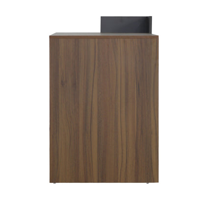 MELAMINE DESK WITH SHELVES SYNDYA HM8994.01 WALNUT- GRAY 112x55x85H cm.