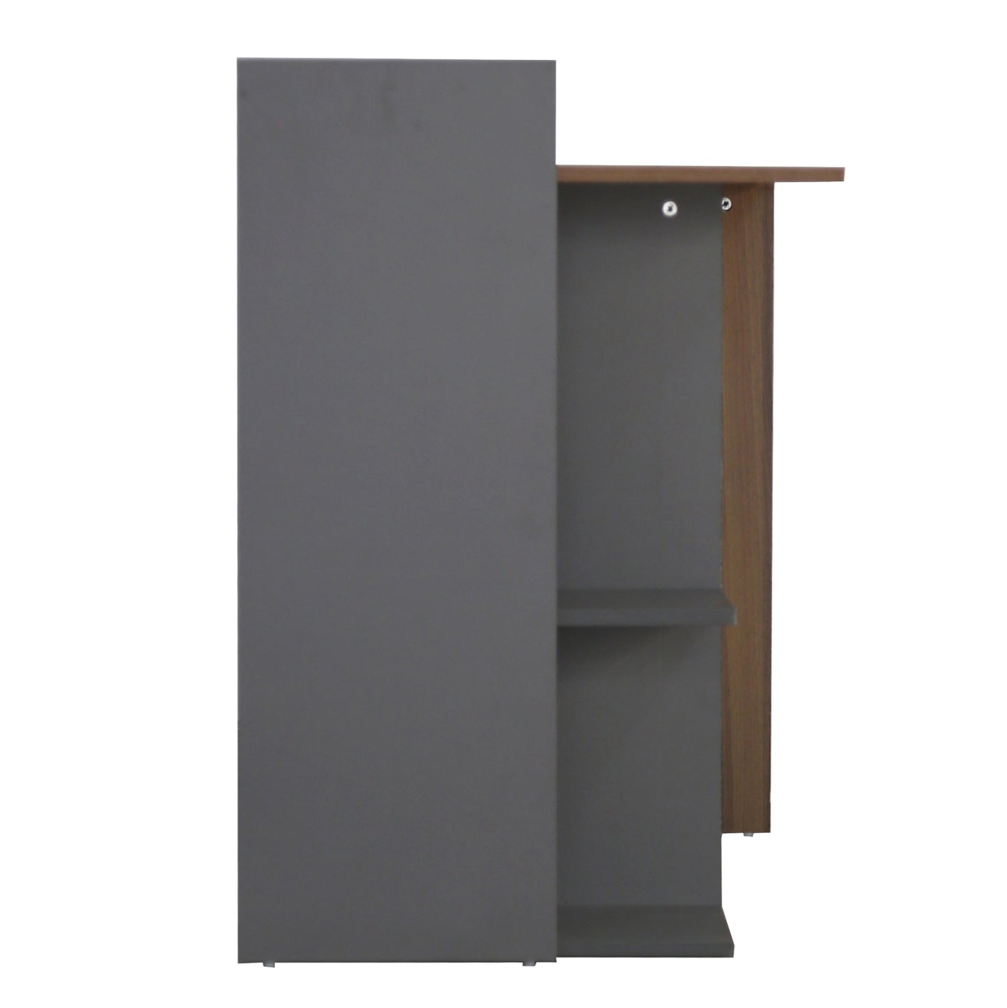 MELAMINE DESK WITH SHELVES SYNDYA HM8994.01 WALNUT- GRAY 112x55x85H cm.