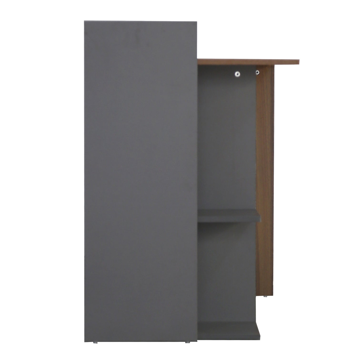 MELAMINE DESK WITH SHELVES SYNDYA HM8994.01 WALNUT- GRAY 112x55x85H cm.