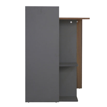 MELAMINE DESK WITH SHELVES SYNDYA HM8994.01 WALNUT- GRAY 112x55x85H cm.