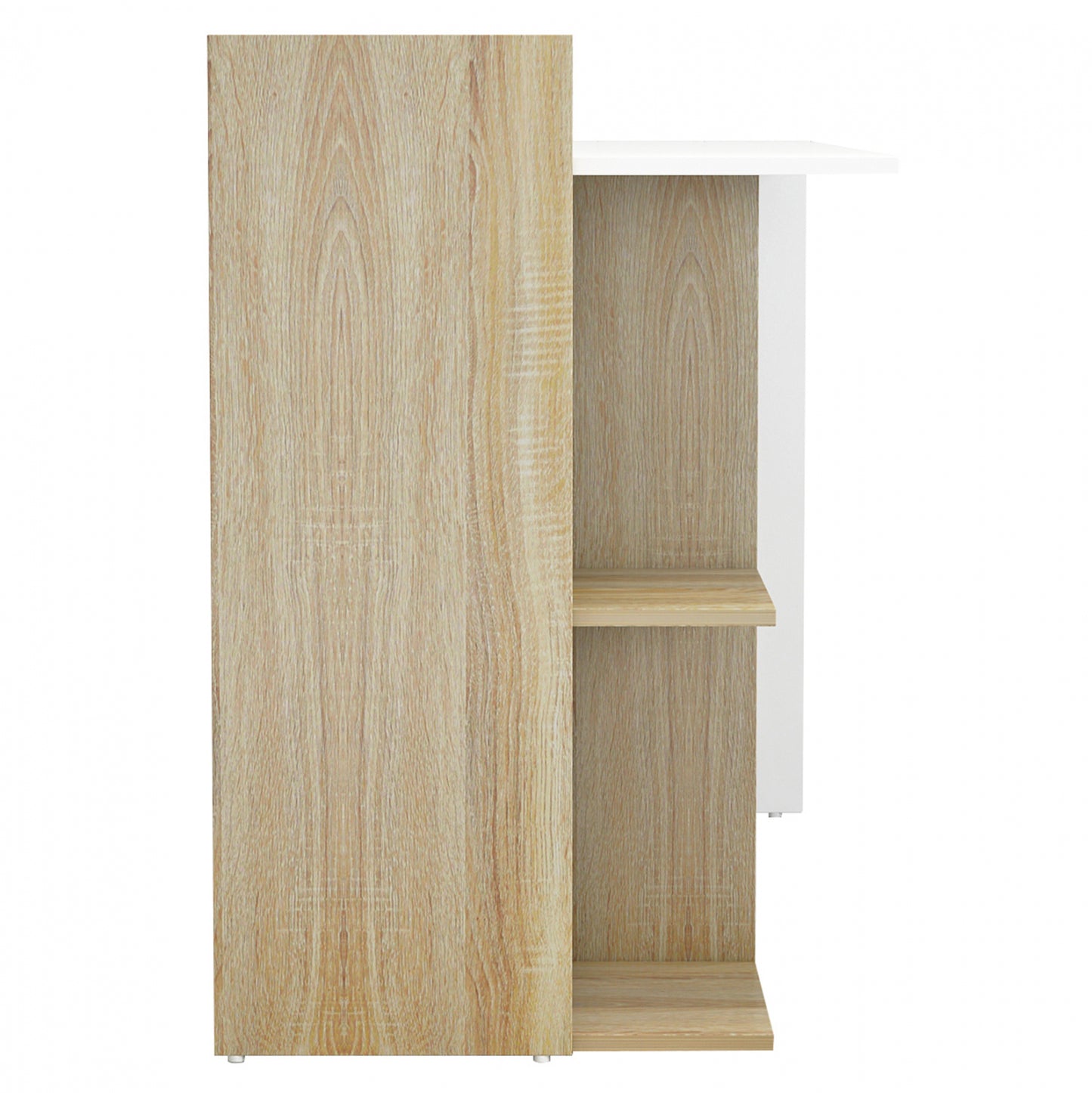 MELAMINE DESK WITH SHELVES SYNDYA HM8994.02 SONAMA- WHITE 112x55x85Hcm.