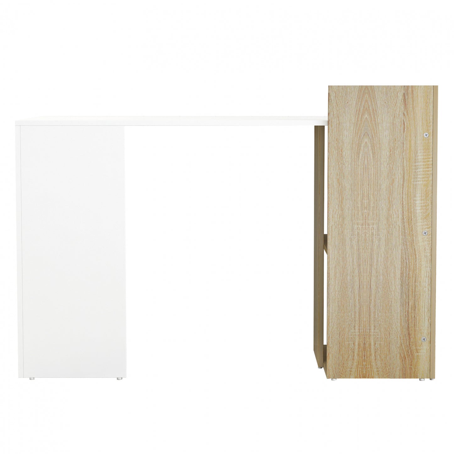 MELAMINE DESK WITH SHELVES SYNDYA HM8994.02 SONAMA- WHITE 112x55x85Hcm.