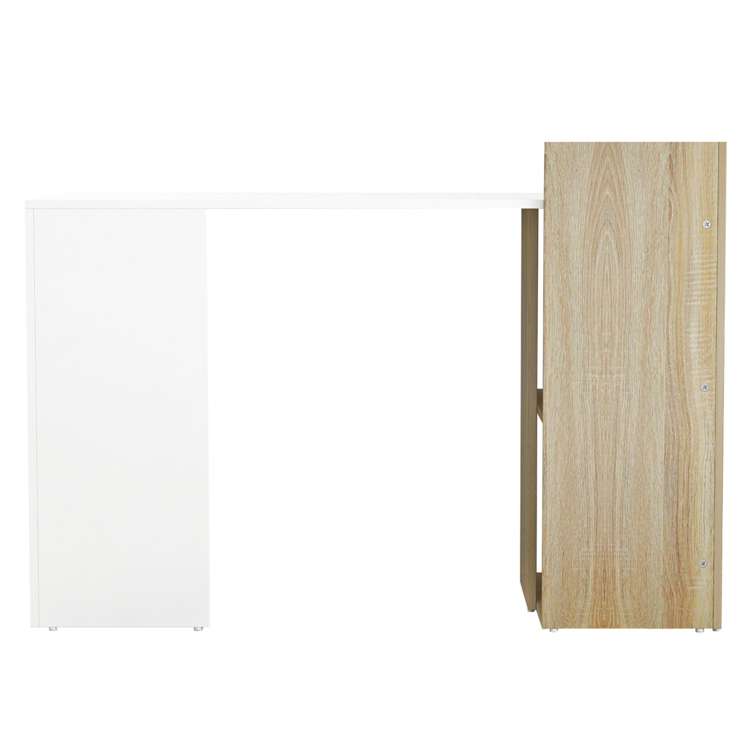 MELAMINE DESK WITH SHELVES SYNDYA HM8994.02 SONAMA- WHITE 112x55x85Hcm.
