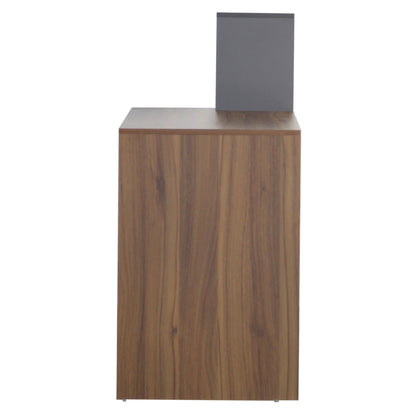 MELAMINE OFFICE WITH BOOKCASE SYNDYA HM8993.01 WALNUT -GRAY 149x48x105Hcm.