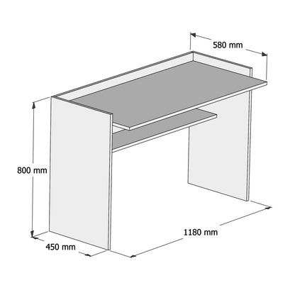 DESK MELAMINE SONOMA WHITE 118x58x80Hcm.HM9227.12
