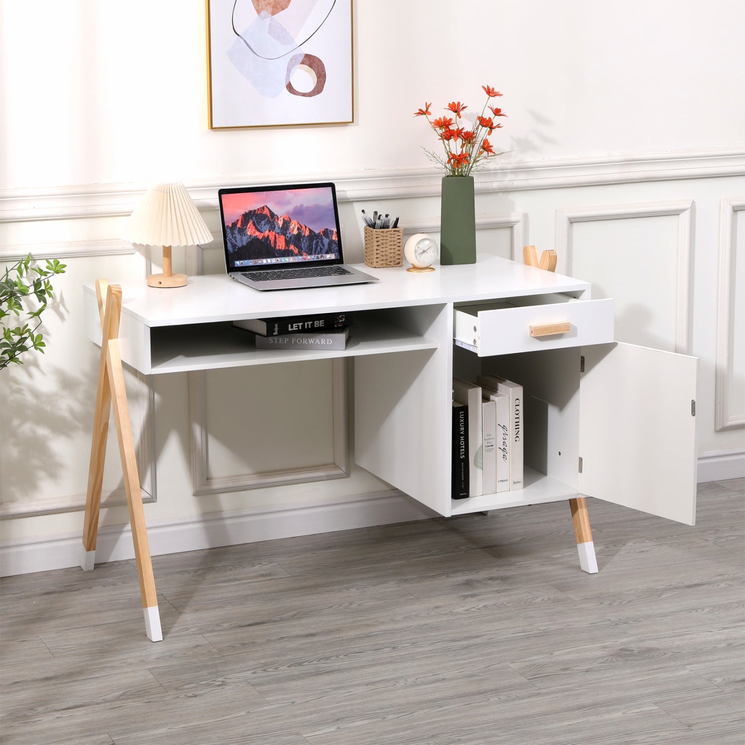 CHILDREN'S DESK PASCHAL HM2496.03 MELAMINE-PINE WOOD 120x55x75Hcm.