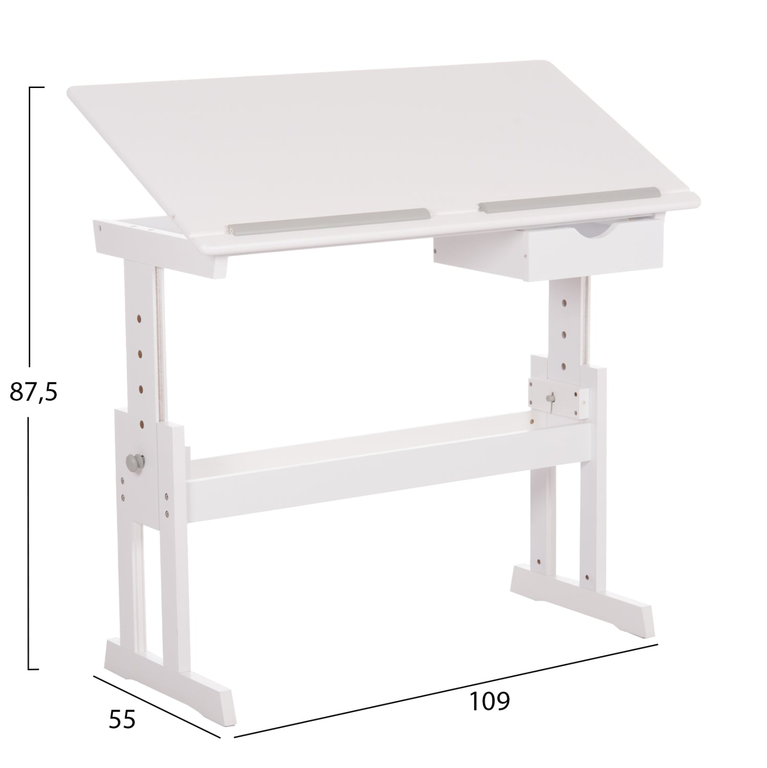 CHILDREN'S DRAWING DESK ASCENT HM18289 MDF IN WHITE 109x55x87.5Hcm.