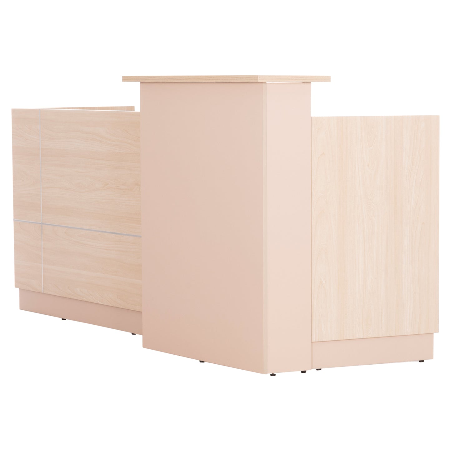 RECEPTION DESK DALTON HM2068.02 MELAMINE IN SONAMA-BEIGE 240x80x106Hcm.