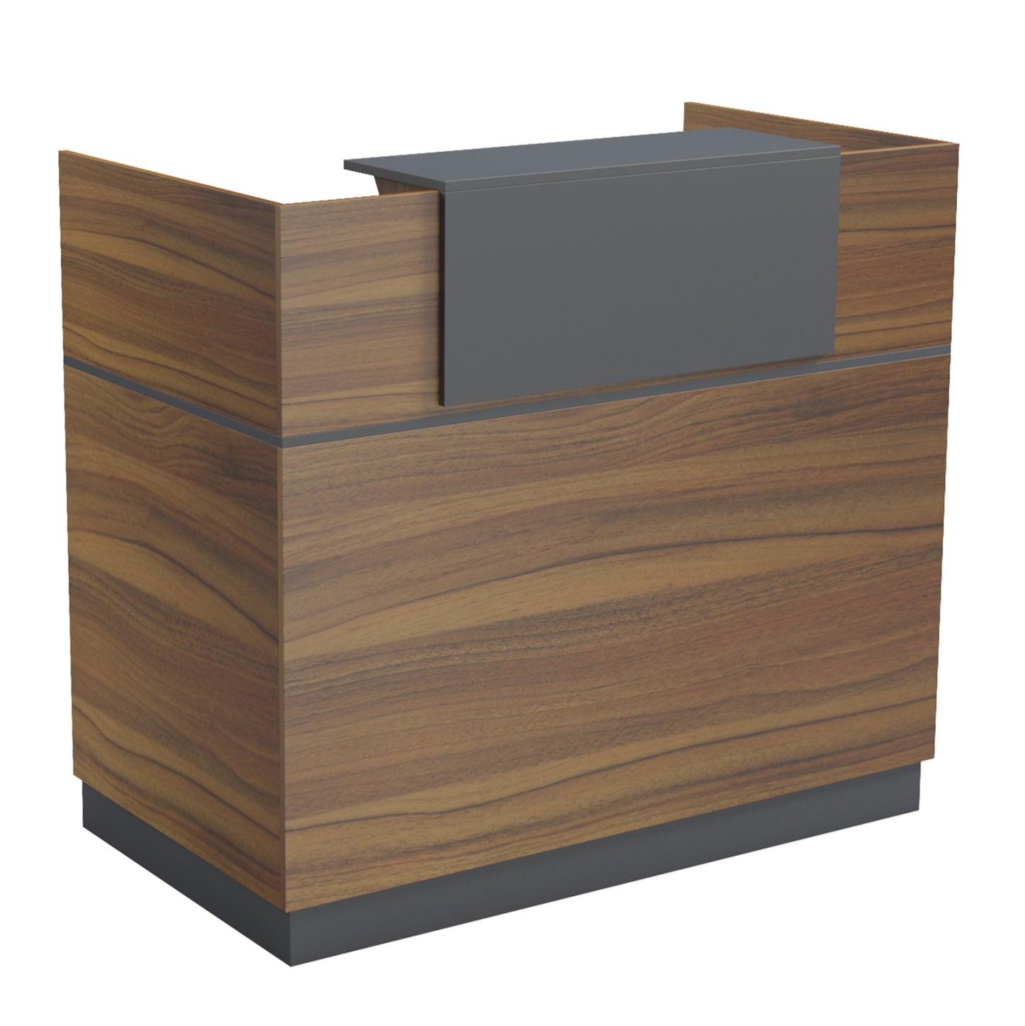 RECEPTION DESK BARRY HM2152.03 MELAMINE IN WALNUT/GREY 120x70x110Hcm.