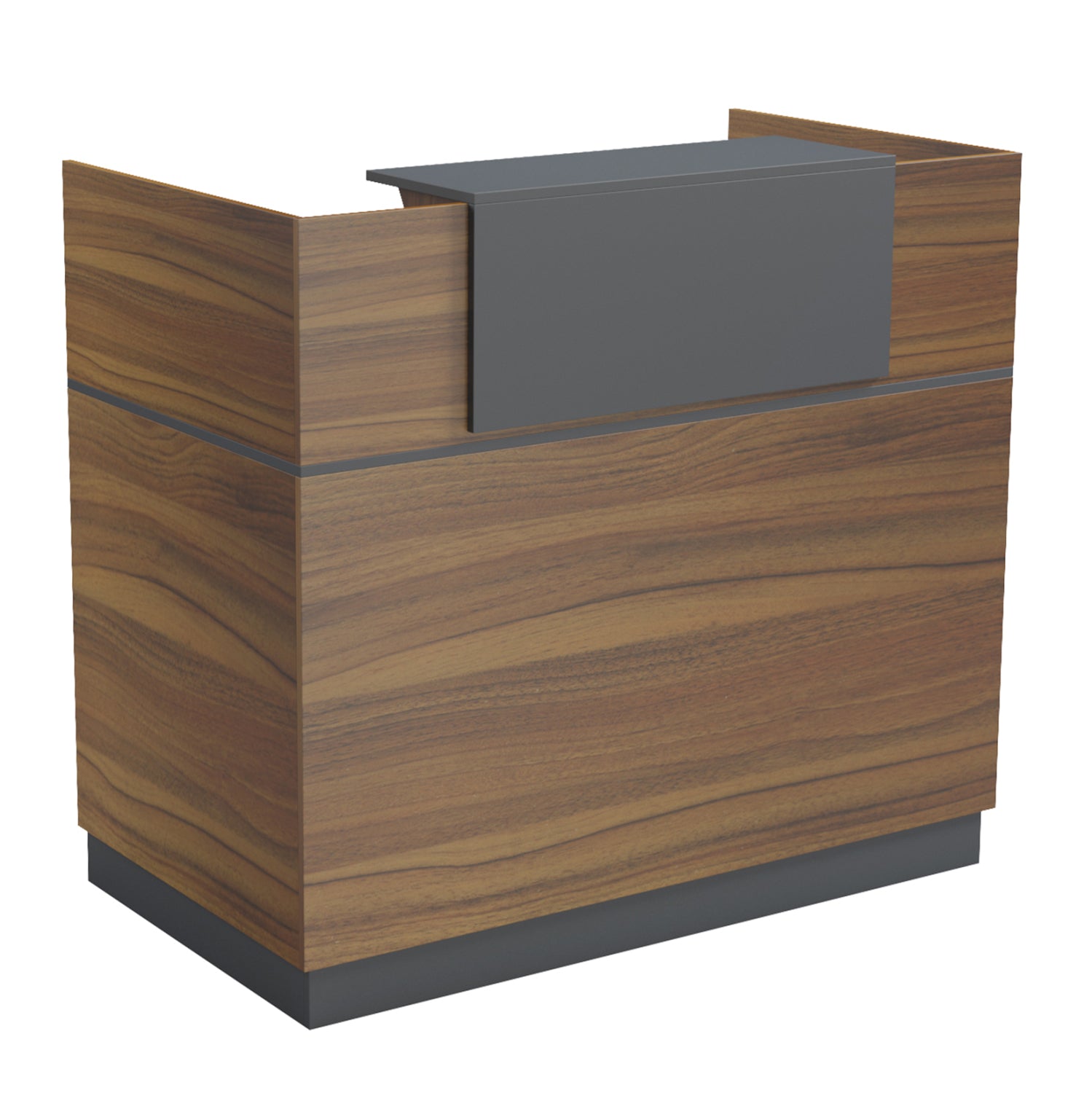 RECEPTION DESK BARRY HM2152.03 MELAMINE IN WALNUT/GREY 120x70x110Hcm.
