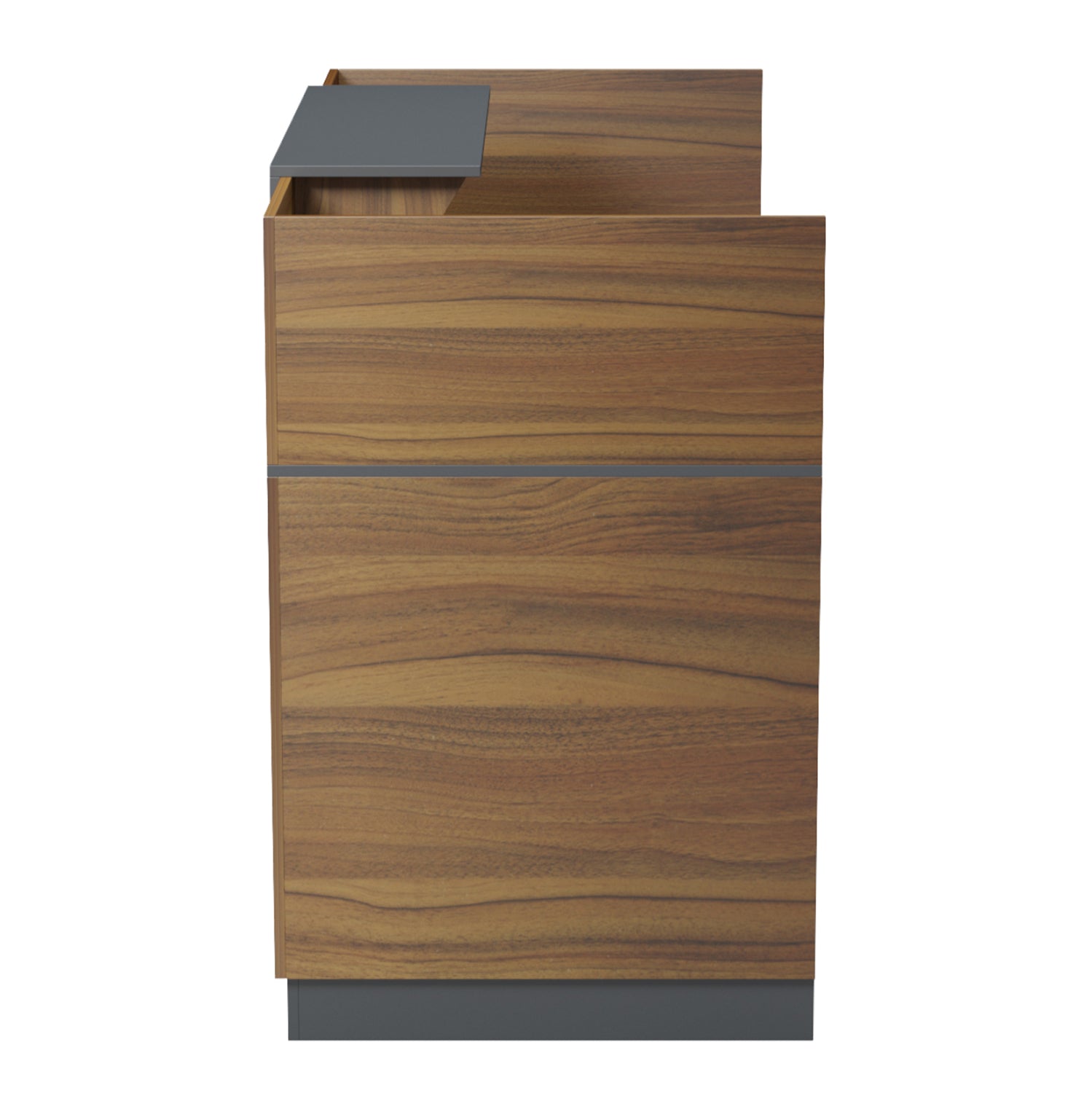 RECEPTION DESK BARRY HM2153.03 MELAMINE IN WALNUT-GREY 160x70x110Hcm.