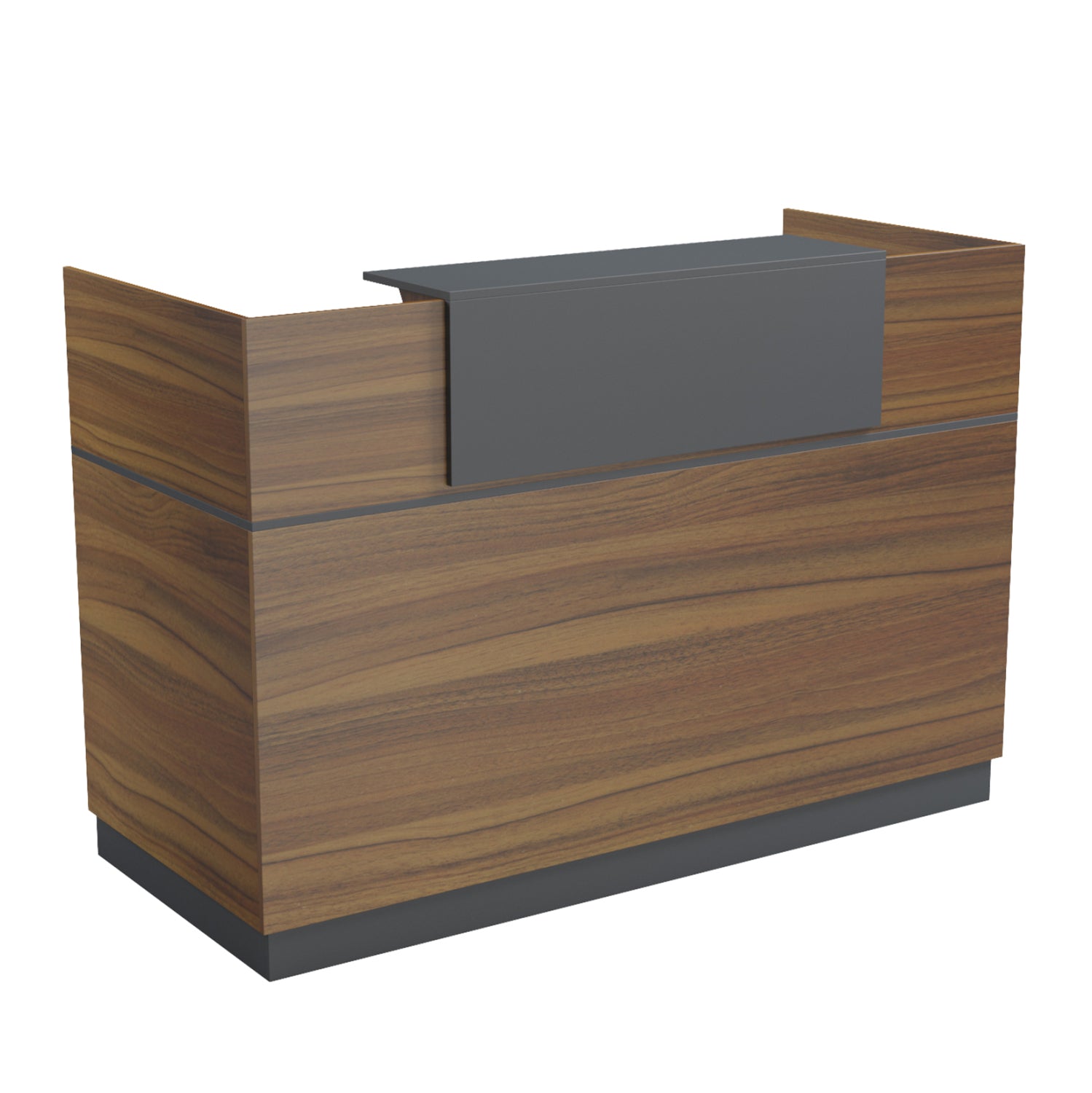 RECEPTION DESK BARRY HM2153.03 MELAMINE IN WALNUT-GREY 160x70x110Hcm.