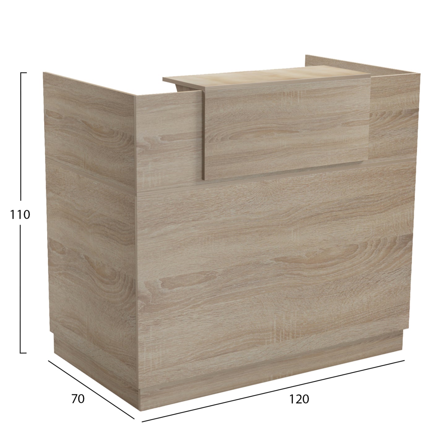 RECEPTION DESK BARRY HM2152.01 MELAMINE IN SONAMA COLOR 120x70x110Hcm.