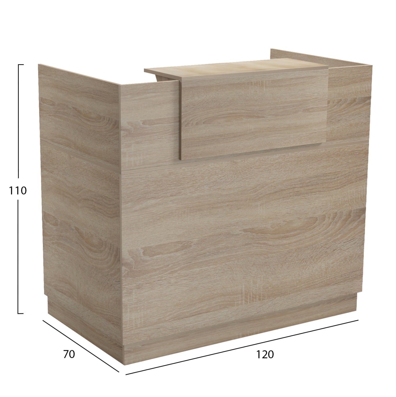 RECEPTION DESK BARRY HM2152.01 MELAMINE IN SONAMA COLOR 120x70x110Hcm.