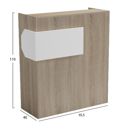 RECEPTION DESK GAND HM2154.01 MELAMINE IN SONAMA/WHITE 95.5x40x110Hcm.