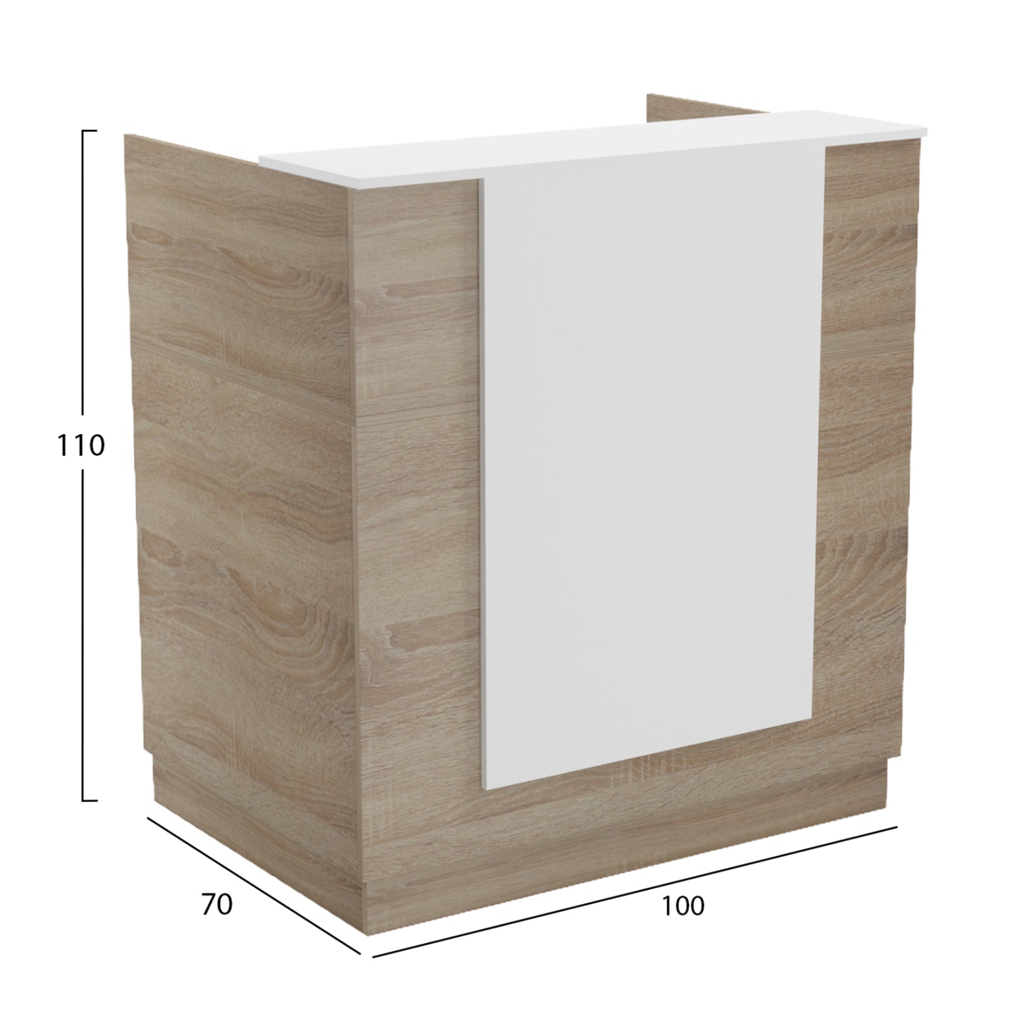 RECEPTION DESK KARMEN HM2155.01 MELAMINE IN SONAMA/WHITE 100x70x110Hcm.