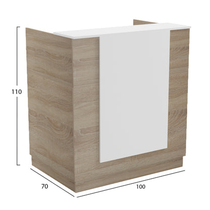 RECEPTION DESK KARMEN HM2155.01 MELAMINE IN SONAMA/WHITE 100x70x110Hcm.