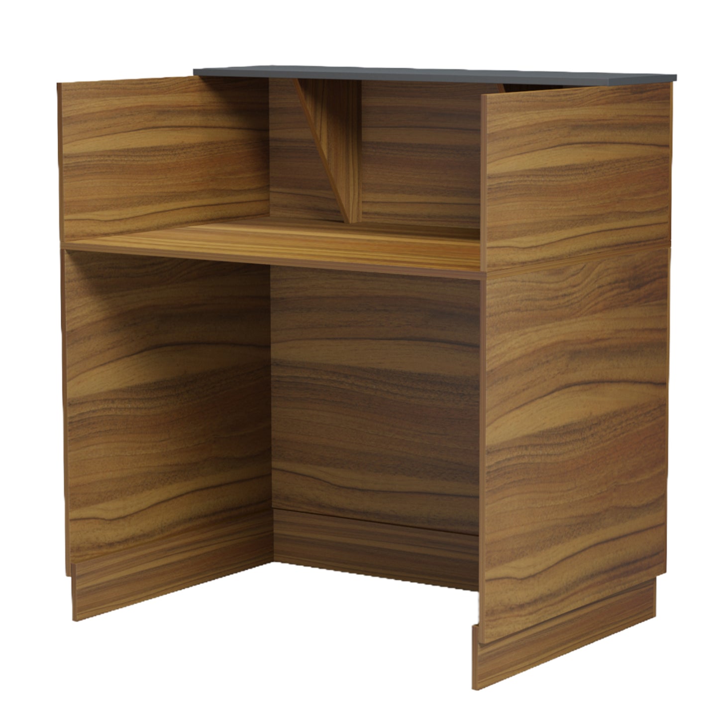 RECEPTION DESK KARMEN HM2155.03 MELAMINE IN WALNUT/GREY 100x70x110Hcm.