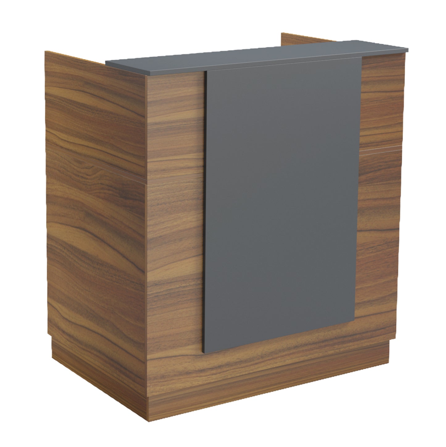 RECEPTION DESK KARMEN HM2155.03 MELAMINE IN WALNUT/GREY 100x70x110Hcm.