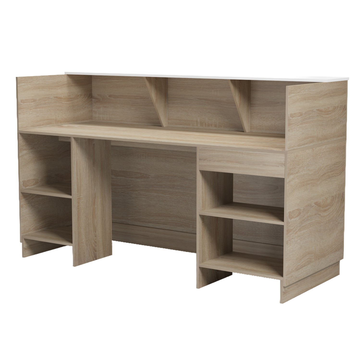 RECEPTION DESK KRONIC HM2156.01 MELAMINE IN SONAMA/WHITE 180x70x110Hcm.