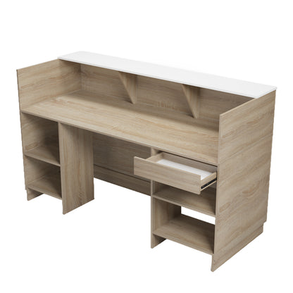 RECEPTION DESK KRONIC HM2156.01 MELAMINE IN SONAMA/WHITE 180x70x110Hcm.