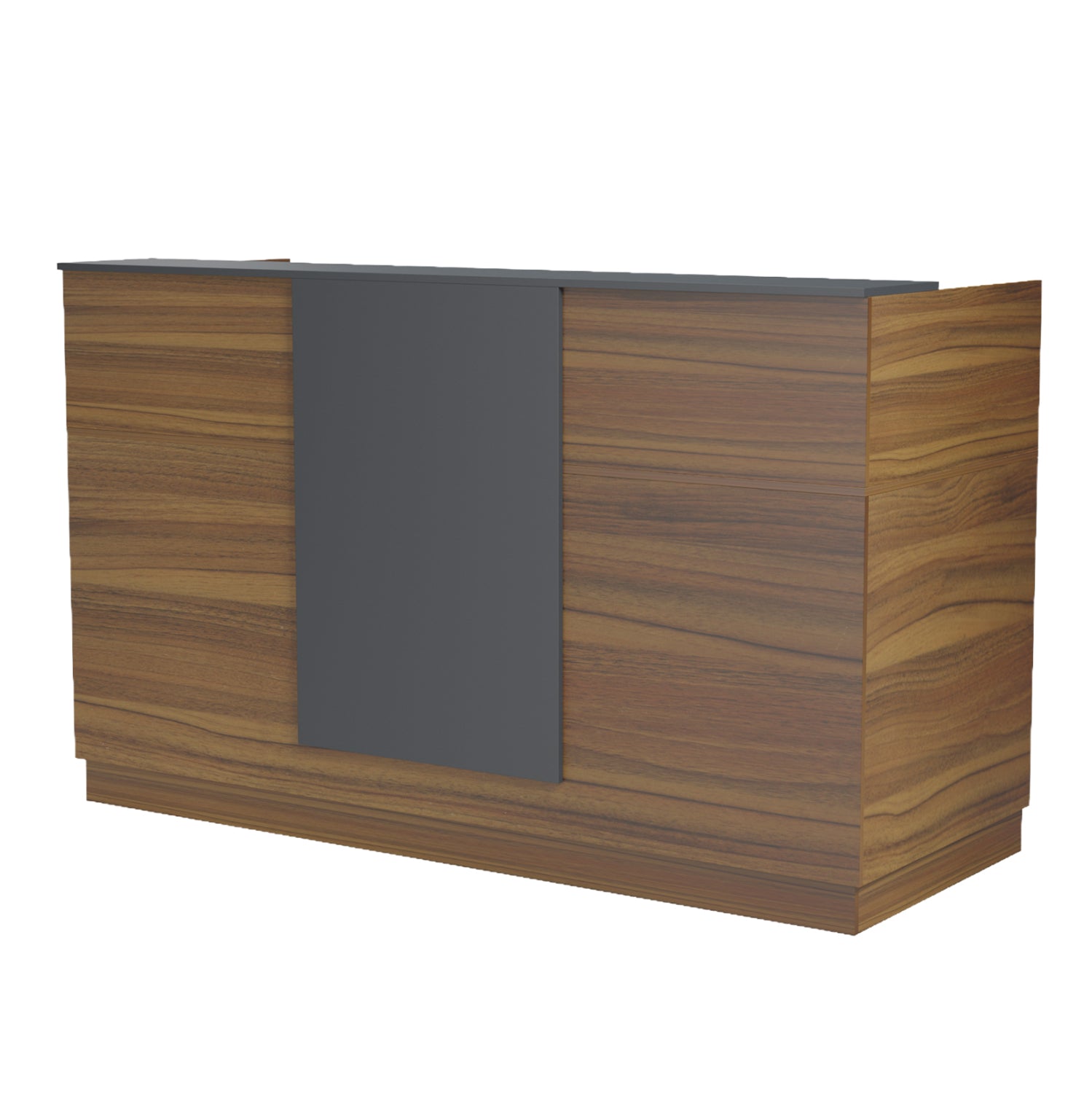 RECEPTION DESK KRONIC HM2156.03 MELAMINE IN WALNUT/GREY 180x70x110Hcm.