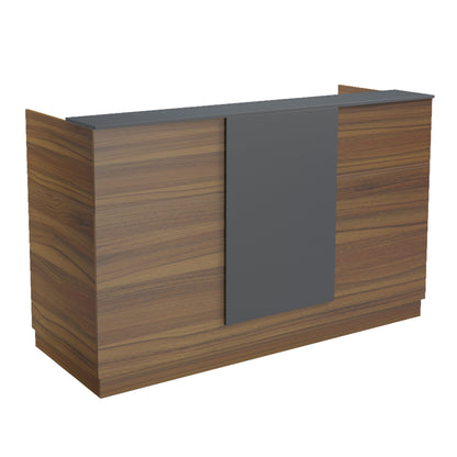 RECEPTION DESK KRONIC HM2156.03 MELAMINE IN WALNUT/GREY 180x70x110Hcm.
