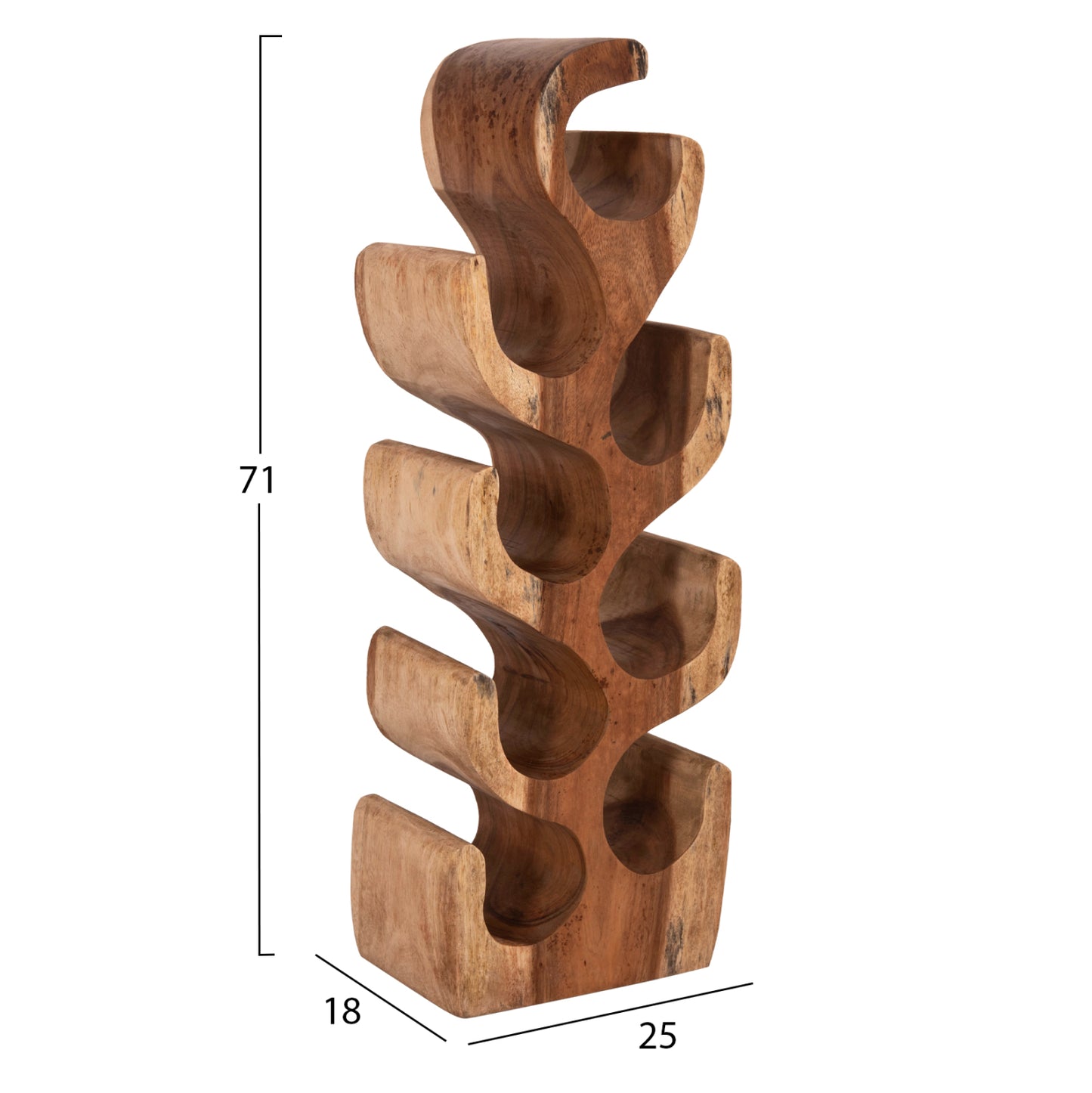 BOTTLE RACK 8-PLACE DIONY HM18232.11 SUAR WOOD--NATURAL COLOR 25x18x71Hcm.
