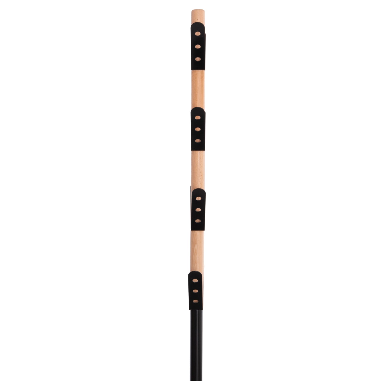 COAT HANGER BILLY HM18075.01 BEECH WOOD-BLACK METAL-BASE WITH WOOD Φ37.5X180Hcm.