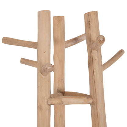 FLOOR STANDING HANGER TRIDEM HM4881 TEAK WOOD IN NATURAL 52x52x200Hcm.