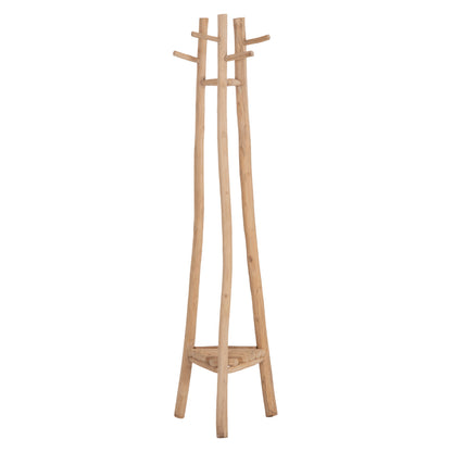 FLOOR STANDING HANGER TRIDEM HM4881 TEAK WOOD IN NATURAL 52x52x200Hcm.